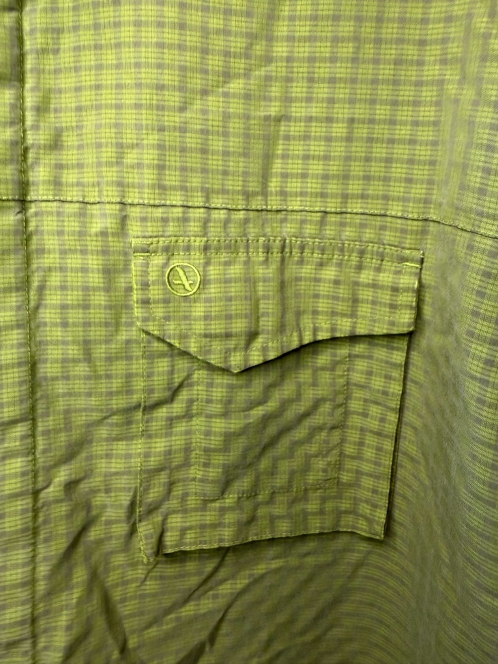 Aigle Men’s Green Plaid Collared Button Down Shirt Fishing Outdoors - Picture 3 of 7